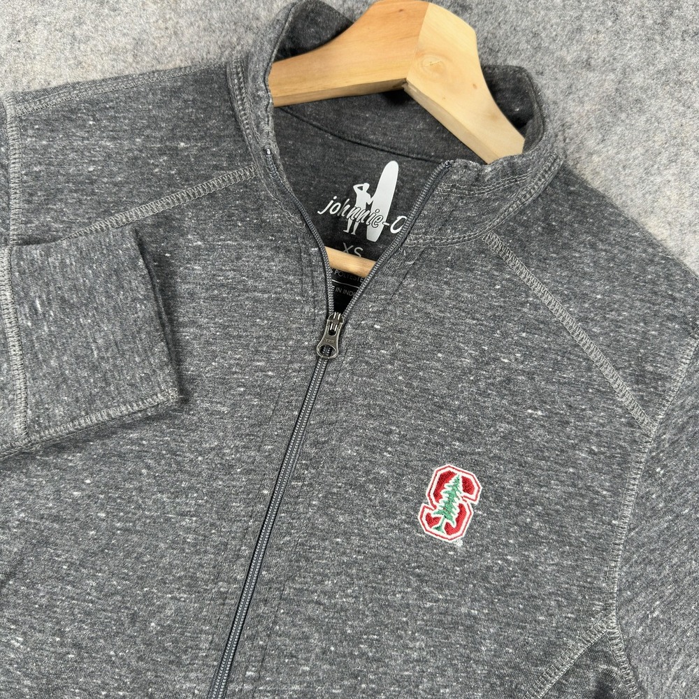 Stanford Cardinal Sweatshirt Womens XS Gray NCAA Football Johnnie-O 1/4 Zip